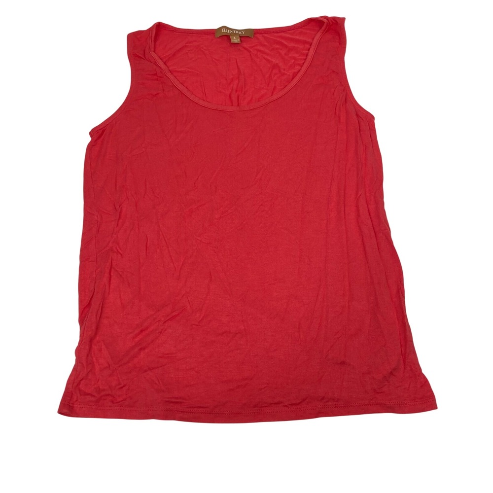 Ellen‎ Tracy Women's Red Sleeveless Tank Top Size L Made in USA